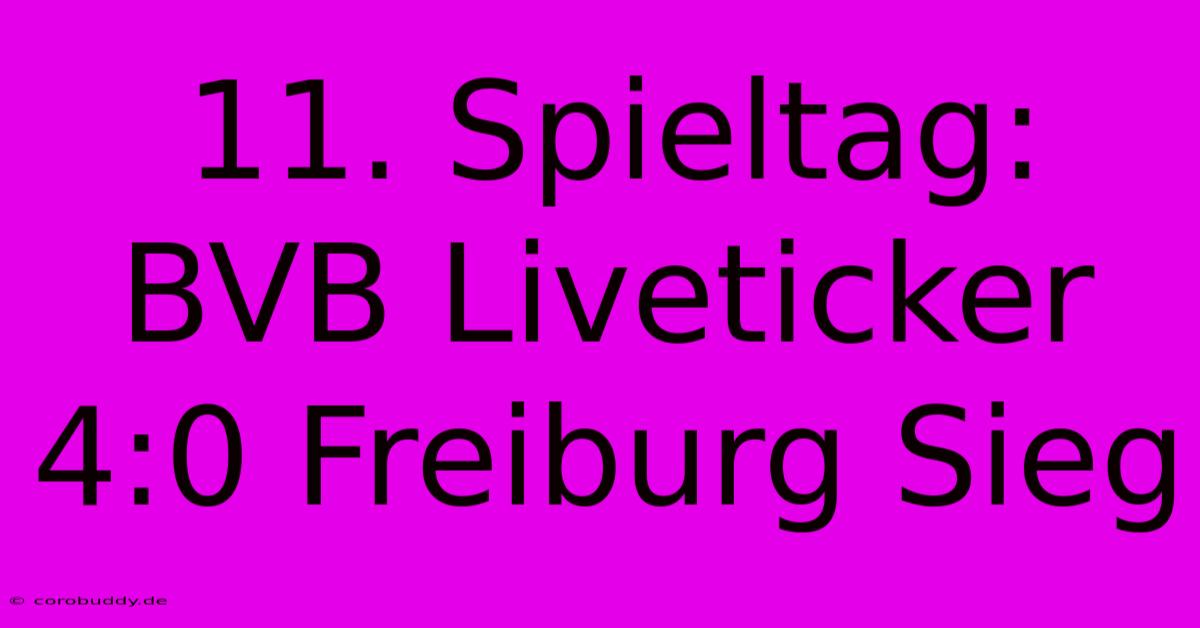 11. Spieltag: BVB Liveticker 4:0 Freiburg Sieg