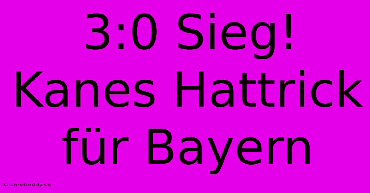 3:0 Sieg! Kanes Hattrick Für Bayern