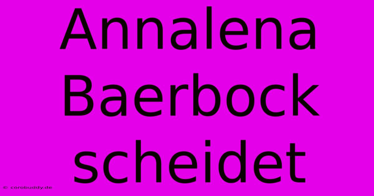 Annalena Baerbock Scheidet