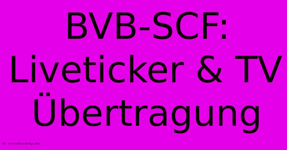 BVB-SCF: Liveticker & TV Übertragung