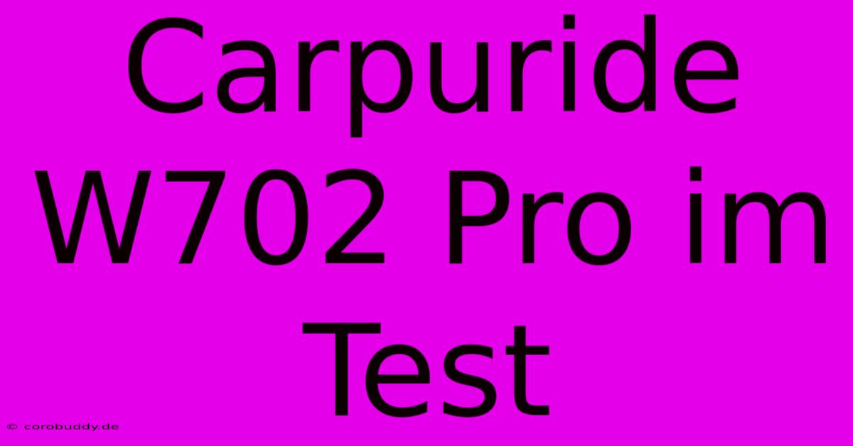 Carpuride W702 Pro Im Test