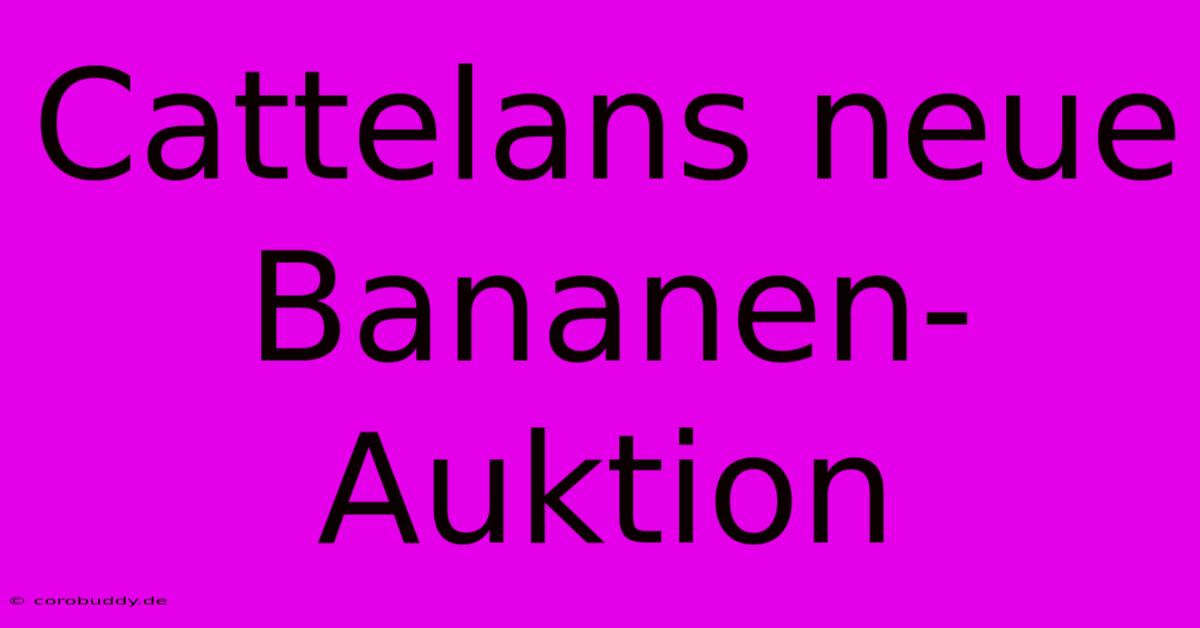 Cattelans Neue Bananen-Auktion