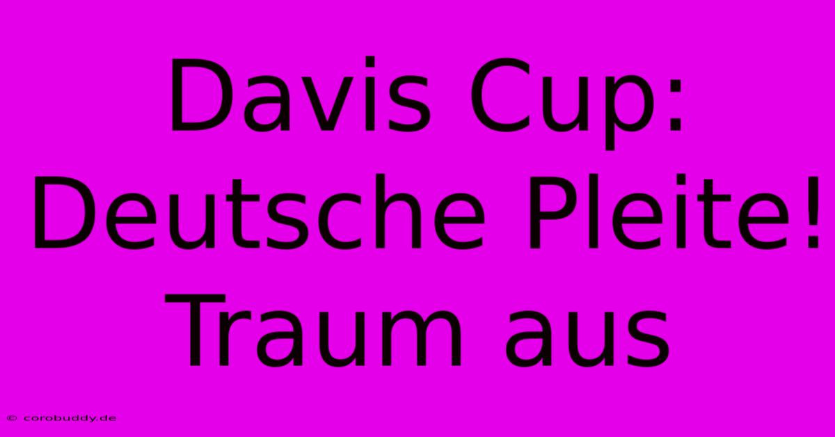 Davis Cup: Deutsche Pleite! Traum Aus