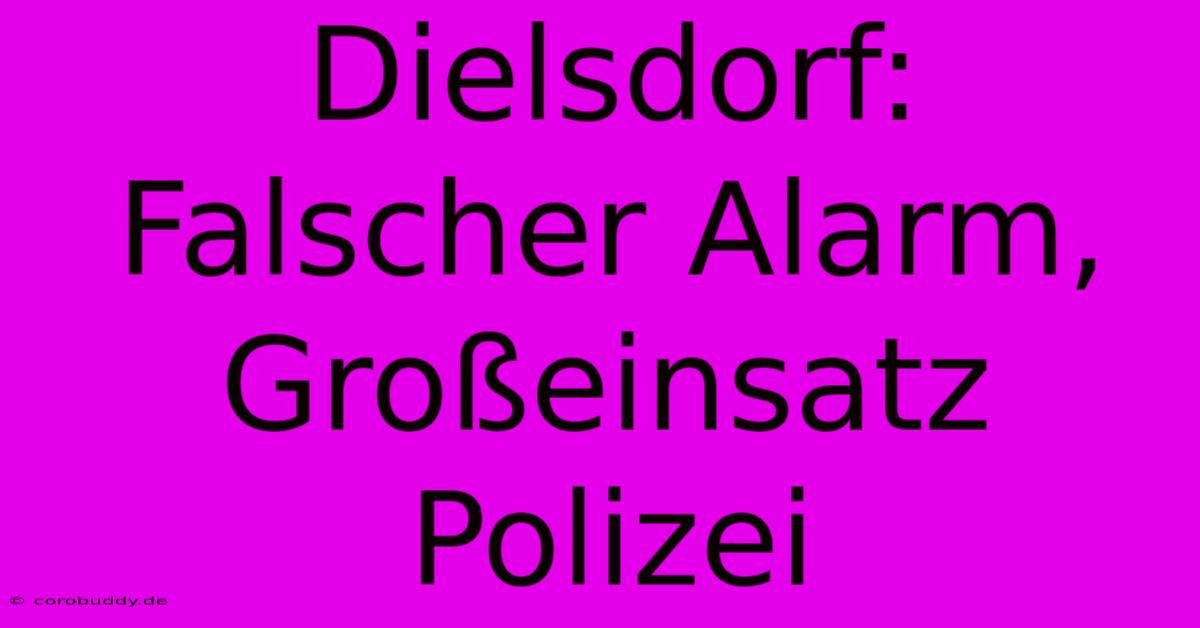 Dielsdorf: Falscher Alarm, Großeinsatz Polizei