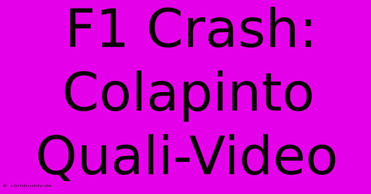 F1 Crash: Colapinto Quali-Video