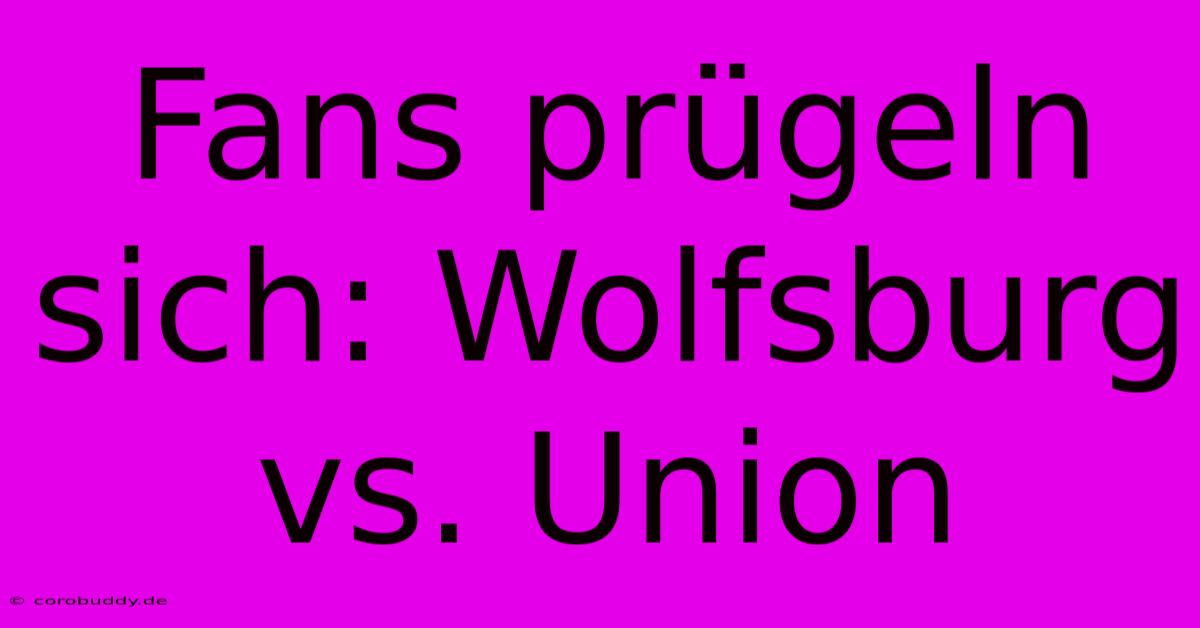 Fans Prügeln Sich: Wolfsburg Vs. Union