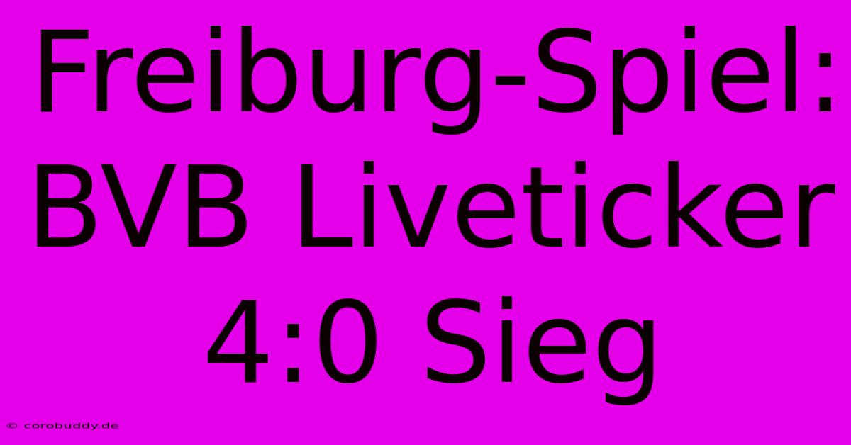 Freiburg-Spiel: BVB Liveticker 4:0 Sieg