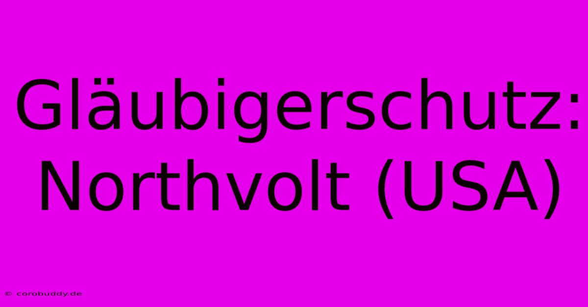 Gläubigerschutz: Northvolt (USA)