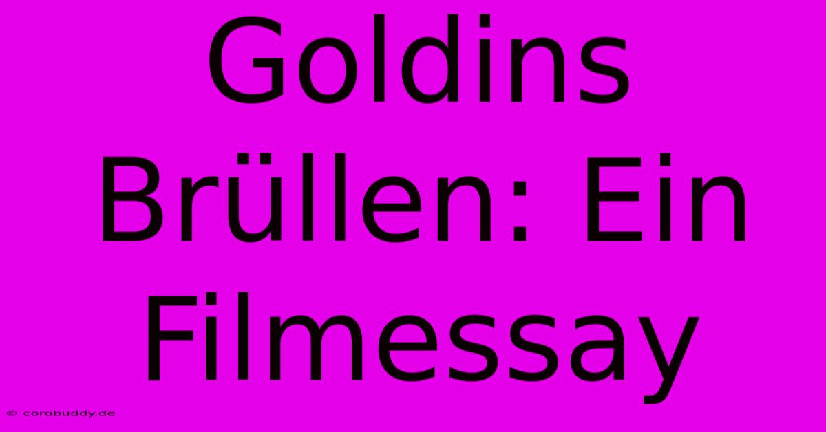 Goldins Brüllen: Ein Filmessay