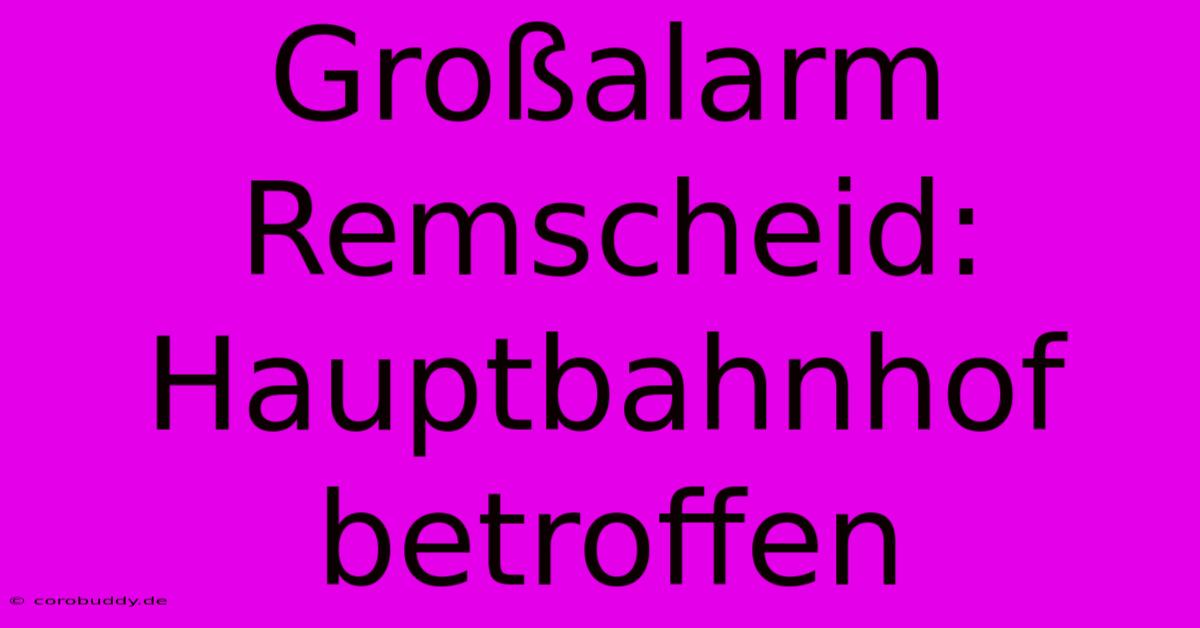 Großalarm Remscheid: Hauptbahnhof Betroffen