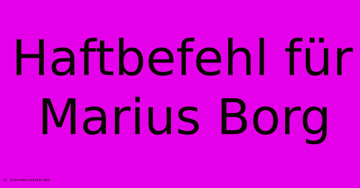 Haftbefehl Für Marius Borg