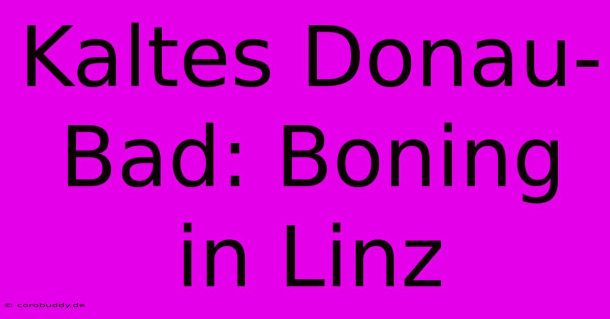 Kaltes Donau-Bad: Boning In Linz