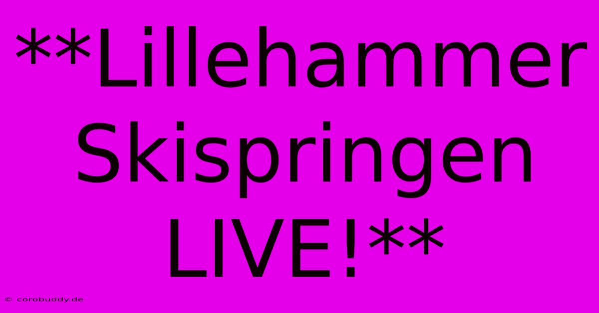 **Lillehammer Skispringen LIVE!**