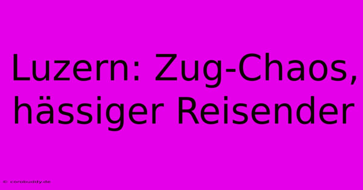 Luzern: Zug-Chaos, Hässiger Reisender