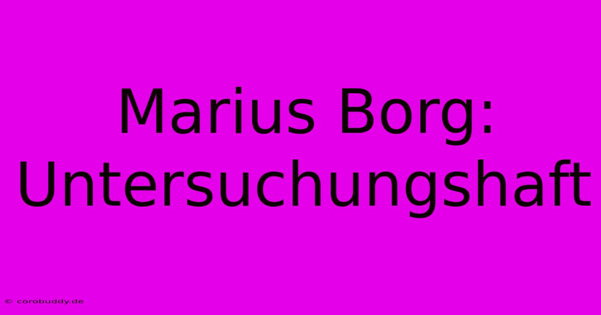 Marius Borg: Untersuchungshaft