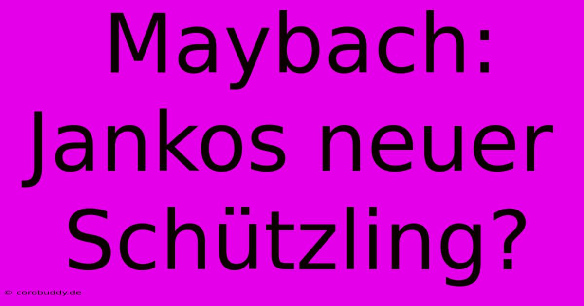 Maybach: Jankos Neuer Schützling?