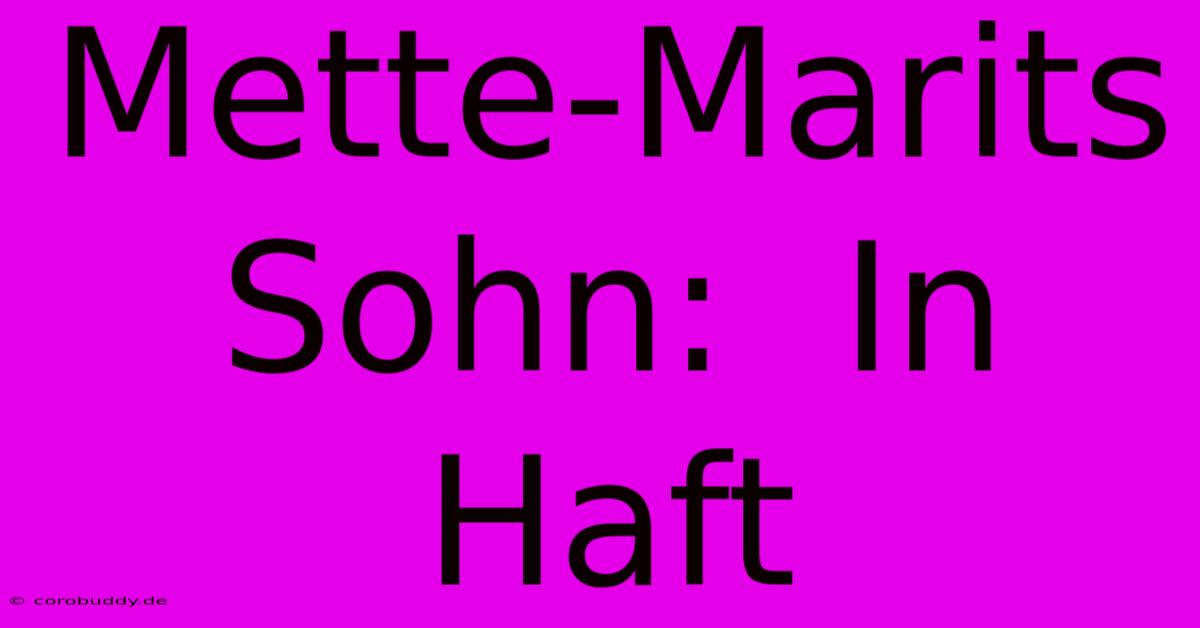 Mette-Marits Sohn:  In Haft