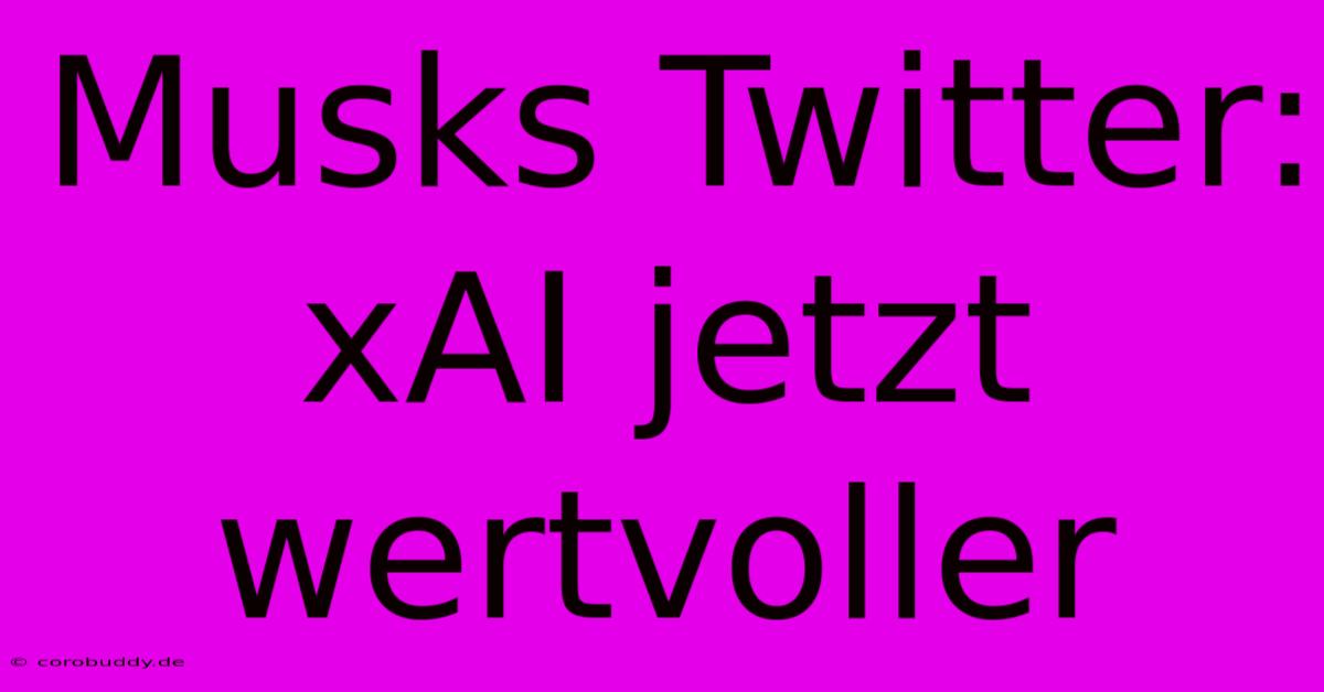 Musks Twitter: XAI Jetzt Wertvoller