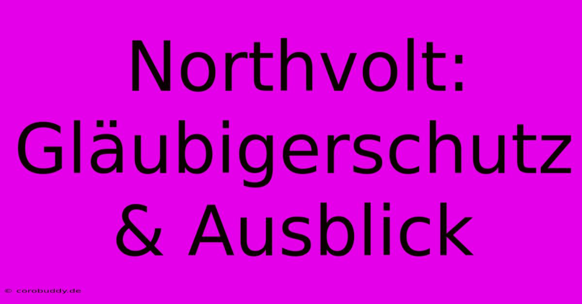 Northvolt: Gläubigerschutz & Ausblick