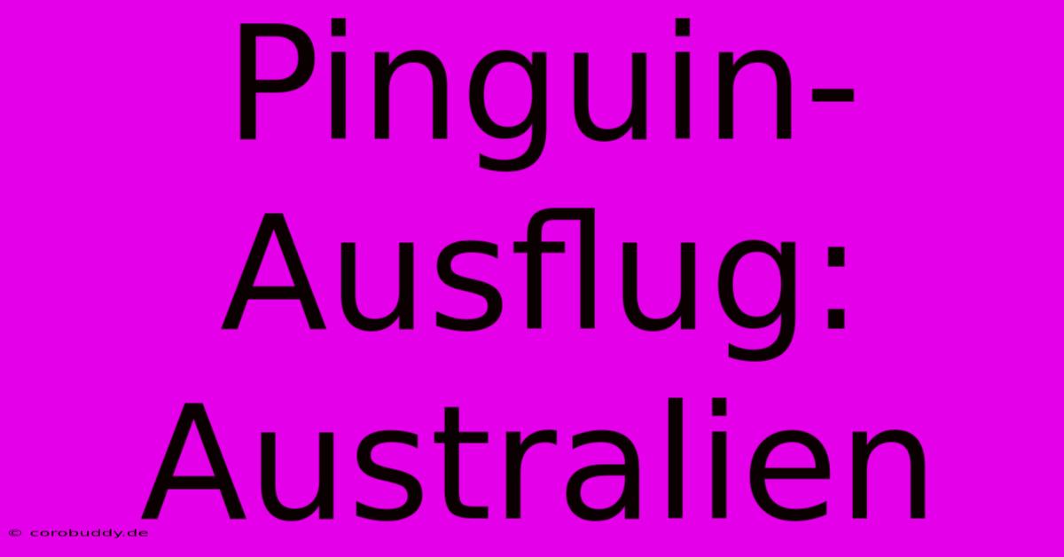 Pinguin-Ausflug: Australien