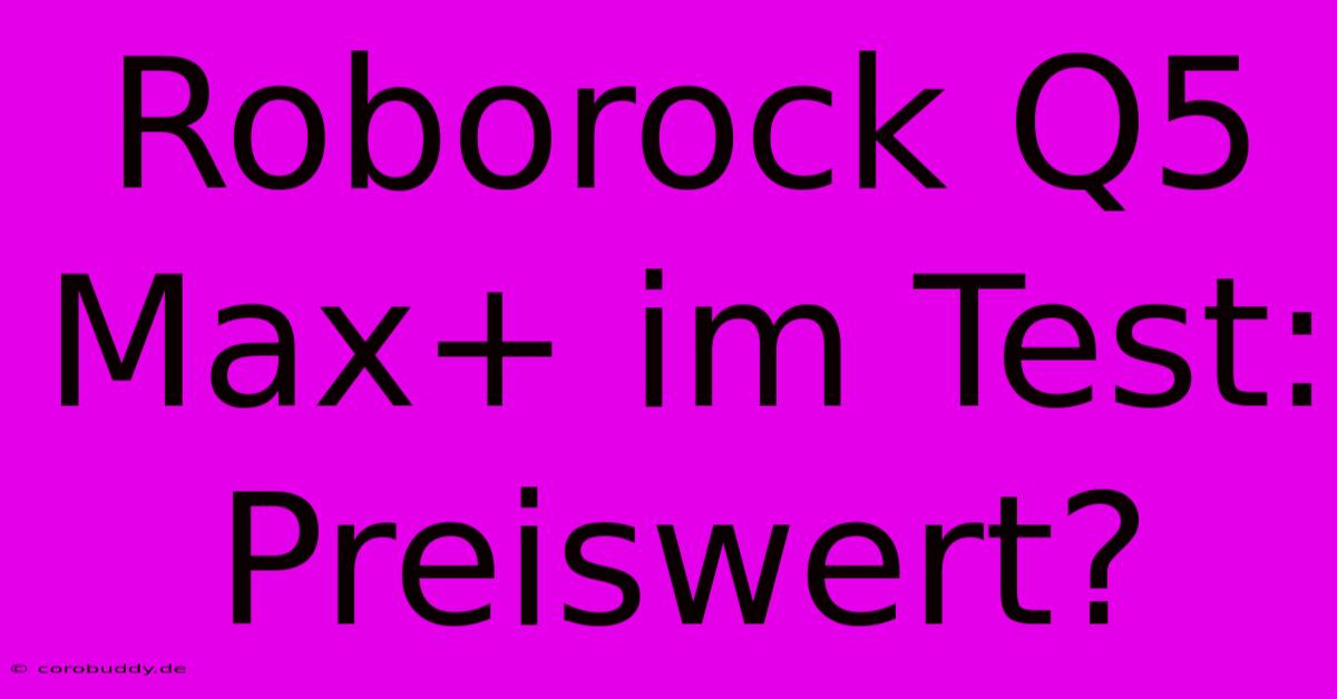 Roborock Q5 Max+ Im Test: Preiswert?