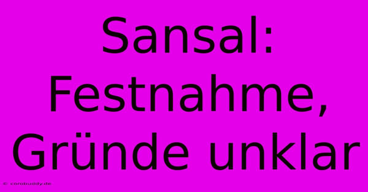 Sansal:  Festnahme, Gründe Unklar