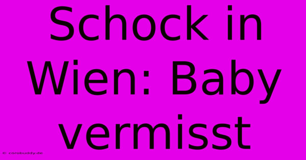 Schock In Wien: Baby Vermisst