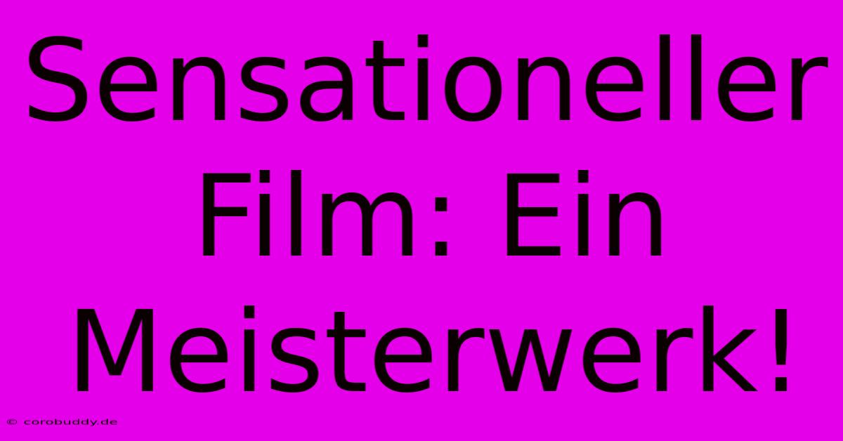 Sensationeller Film: Ein Meisterwerk!