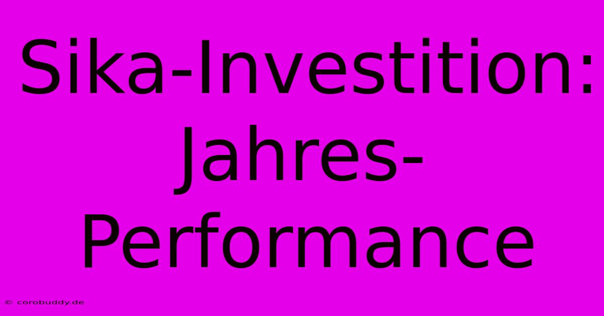 Sika-Investition: Jahres-Performance