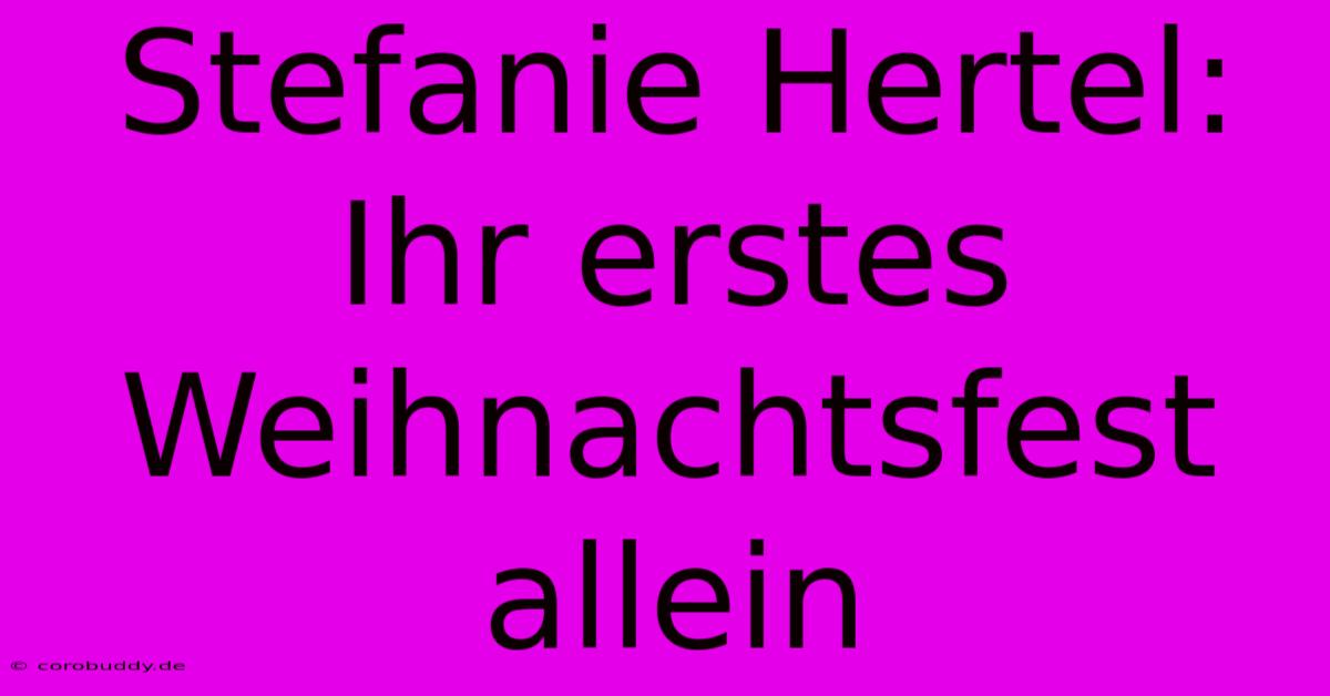 Stefanie Hertel: Ihr Erstes Weihnachtsfest Allein