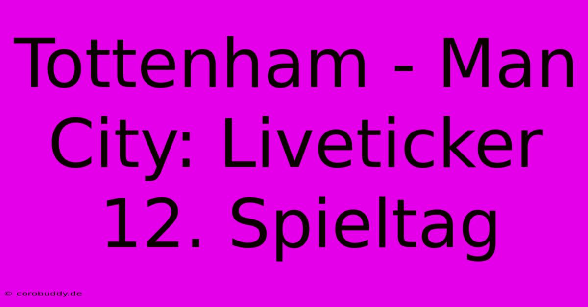 Tottenham - Man City: Liveticker 12. Spieltag