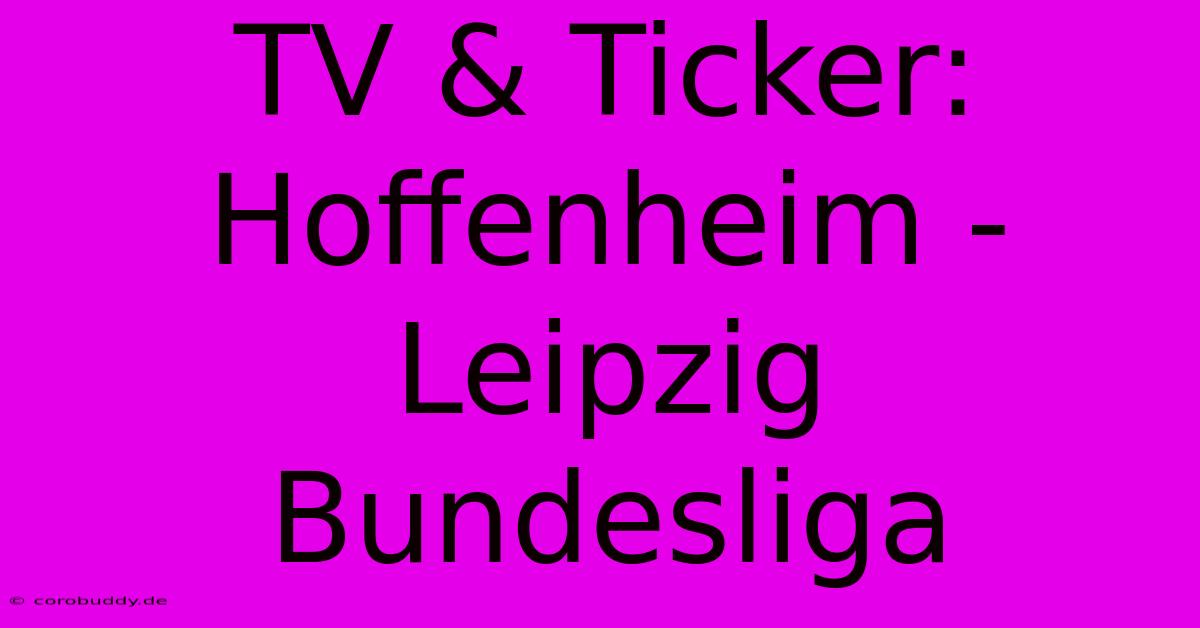 TV & Ticker: Hoffenheim - Leipzig Bundesliga