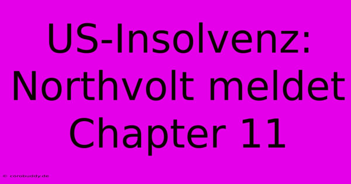 US-Insolvenz: Northvolt Meldet Chapter 11