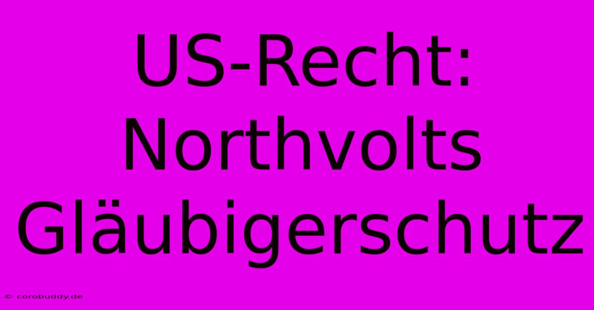 US-Recht: Northvolts Gläubigerschutz