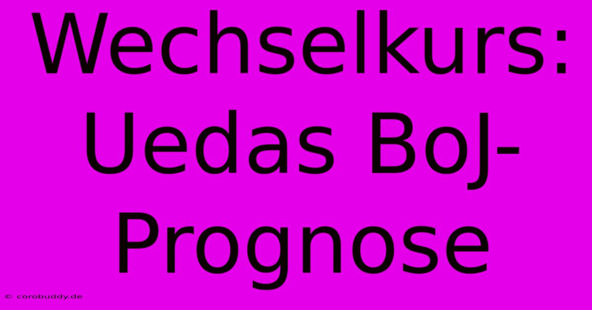 Wechselkurs: Uedas BoJ-Prognose