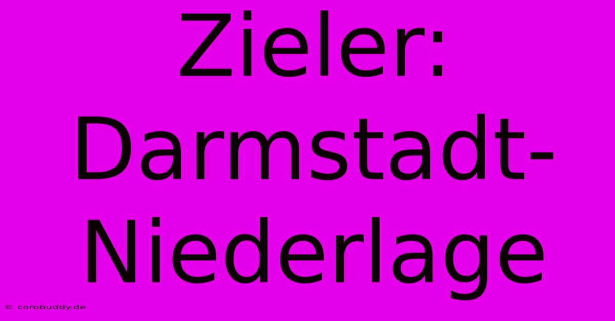 Zieler: Darmstadt-Niederlage